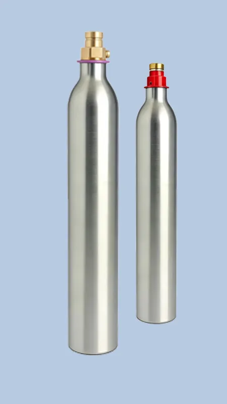 Quick Connect Discover the 425g 0.6l CO2 cylinder for sparkling water from VS Cylinder. High-quality, certified, and perfect for your sparkling water machine.